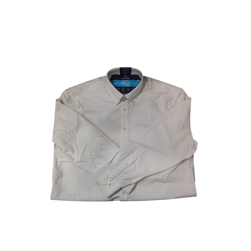 Stafford Men's Slim Fit Long Sleeve Dress Shirt White Large NWT
